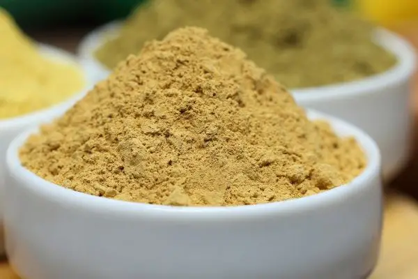 sandalwood powder in a bowl