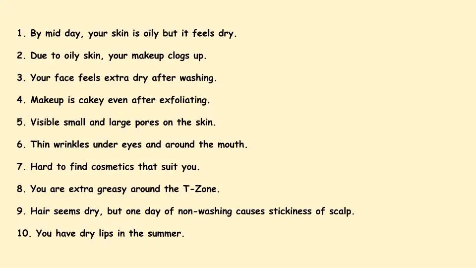 symptoms of oily dehydrated skin